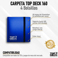 Carpeta Topdeck 4 Bolsillos Azul