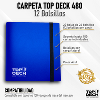 Carpeta Topdeck 12 Bolsillos Azul