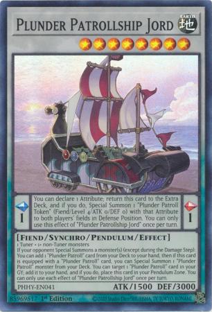 Plunder Patrollship Jord - PHHY-EN041 - Super Rare 1st Edition